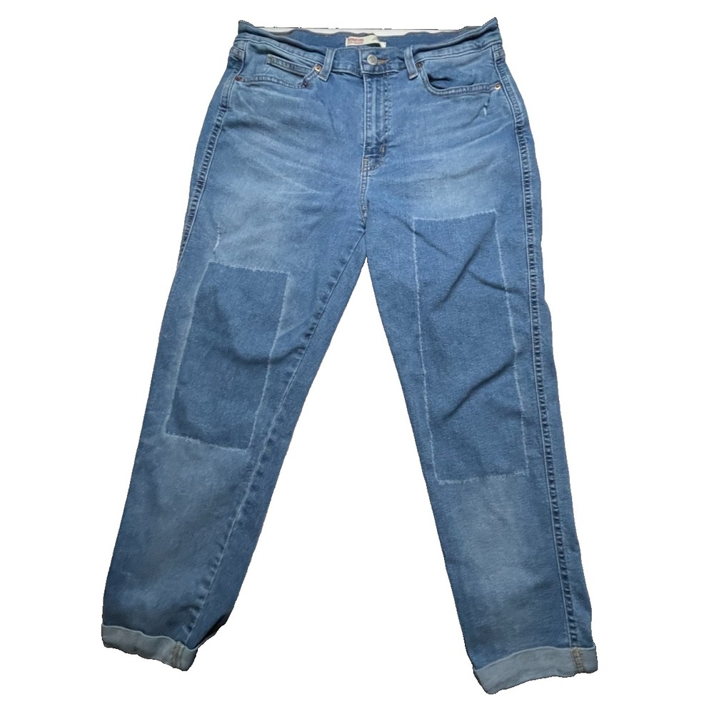 Signature by Levi Strauss Jeans Womens Heritage Boyfriend Medium Wash Patched 32